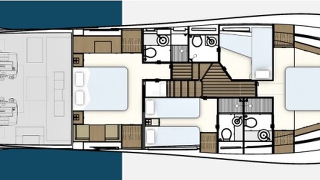 Monachus 70 Fly: Lower deck
